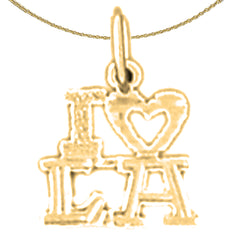 14K or 18K Gold I Love L.A. Los Angeles Pendant