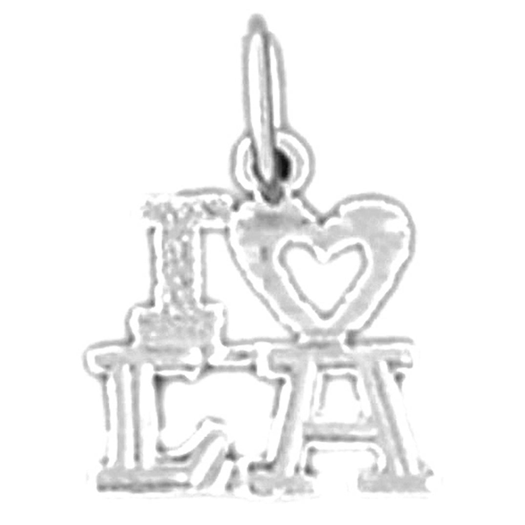 14K or 18K Gold I Love L.A. Los Angeles Pendant