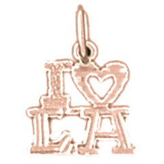 14K or 18K Gold I Love L.A. Los Angeles Pendant