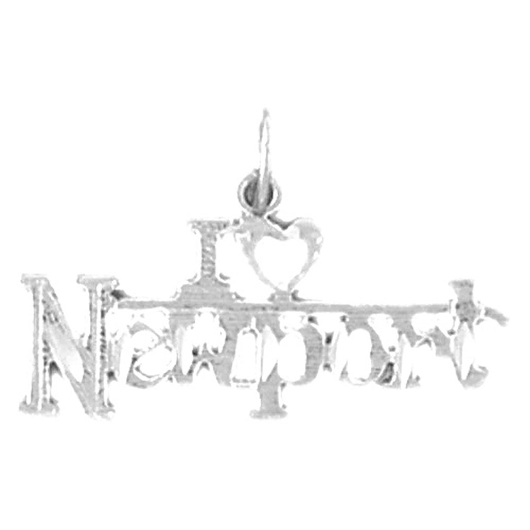 14K or 18K Gold I Love Newport Pendant