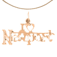 14K or 18K Gold I Love Newport Pendant