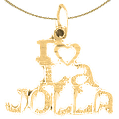 14K or 18K Gold I Love La Jolla Pendant