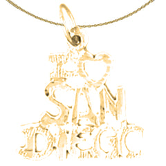 14K or 18K Gold I Love San Diego Pendant