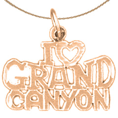 14K or 18K Gold I Love Grand Canyon Pendant