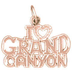 14K or 18K Gold I Love Grand Canyon Pendant