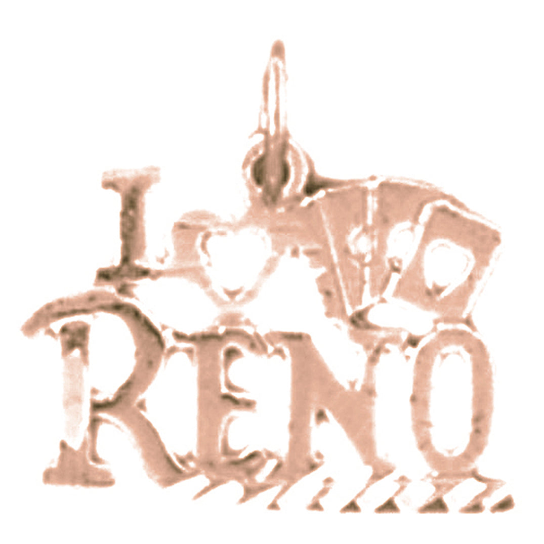 14K or 18K Gold I Love Reno Pendant