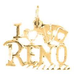 14K or 18K Gold I Love Reno Pendant