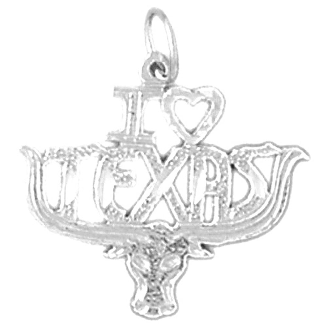 14K or 18K Gold I Love Texas Pendant