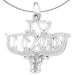 14K or 18K Gold I Love Texas Pendant