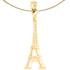 Colgante de la Torre Eiffel de oro de 14 quilates o 18 quilates