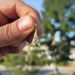 14K or 18K Gold 3D Eiffel Tower Pendant