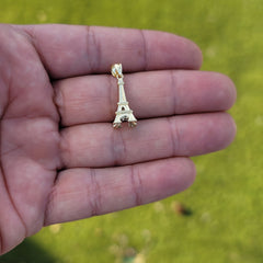 14K or 18K Gold 3D Eiffel Tower Pendant