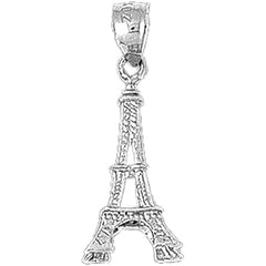 14K or 18K Gold 3D Eiffel Tower Pendant