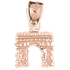 14K or 18K Gold 3D Arc De Triumph Pendant