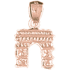 14K or 18K Gold 3D Arc De Triumph Pendant