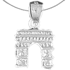 14K or 18K Gold 3D Arc De Triumph Pendant