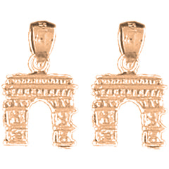 14K or 18K Gold 26mm 3D Arc De Triumph Earrings