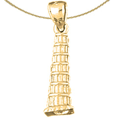 10K, 14K or 18K Gold 3D Leaning Tower Of Pisa Pendant