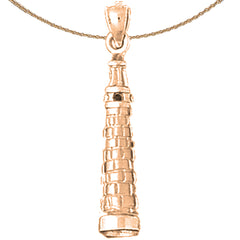 10K, 14K or 18K Gold 3D Leaning Tower Of Pisa Pendant