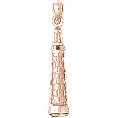 10K, 14K or 18K Gold 3D Leaning Tower Of Pisa Pendant