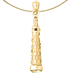 10K, 14K or 18K Gold 3D Leaning Tower Of Pisa Pendant