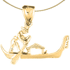 10K, 14K or 18K Gold 3D Gondola Pendant