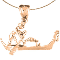 10K, 14K or 18K Gold 3D Gondola Pendant