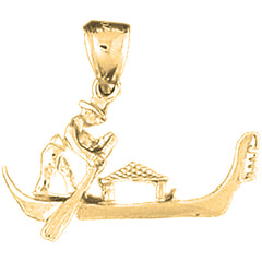 10K, 14K or 18K Gold 3D Gondola Pendant