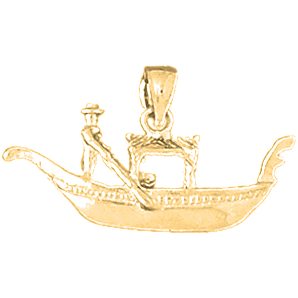 10K, 14K or 18K Gold 3D Gondola Pendant