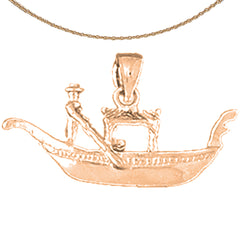 10K, 14K or 18K Gold 3D Gondola Pendant