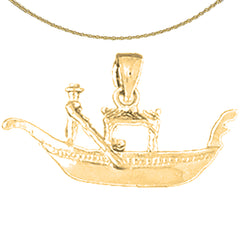 10K, 14K or 18K Gold 3D Gondola Pendant