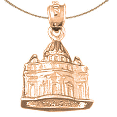 Colgante Vaticano 3D de oro de 10K, 14K o 18K