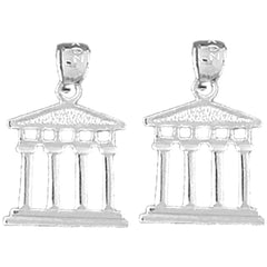 Sterling Silver 20mm Greek Acropolis Earrings