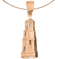 10K, 14K or 18K Gold Tower Pendant