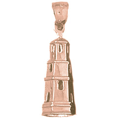 10K, 14K or 18K Gold Tower Pendant