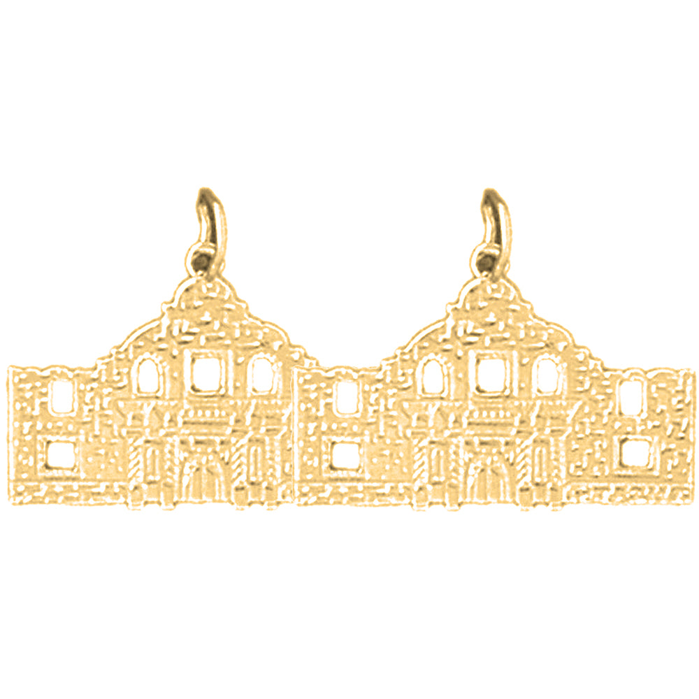 Yellow Gold-plated Silver 16mm Alamo Earrings