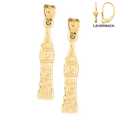 14K or 18K Gold 3D Big Ben Earrings