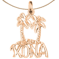 Colgante Kona hawaiano de oro de 14 quilates o 18 quilates