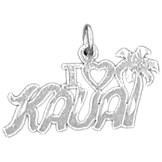 14K or 18K Gold I Love Kauai Pendant