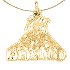 14K or 18K Gold Big Island Pendant