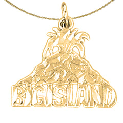 Colgante Isla Grande de Oro de 14K o 18K