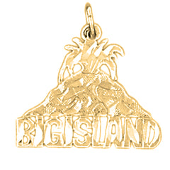 14K or 18K Gold Big Island Pendant