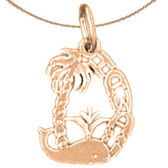 14K or 18K Gold Hawaii Pendant