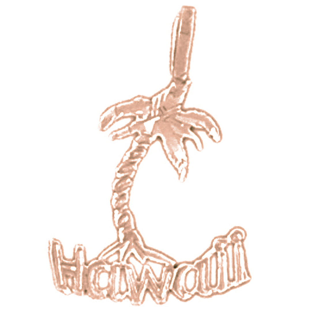 14K or 18K Gold Hawaii Pendant