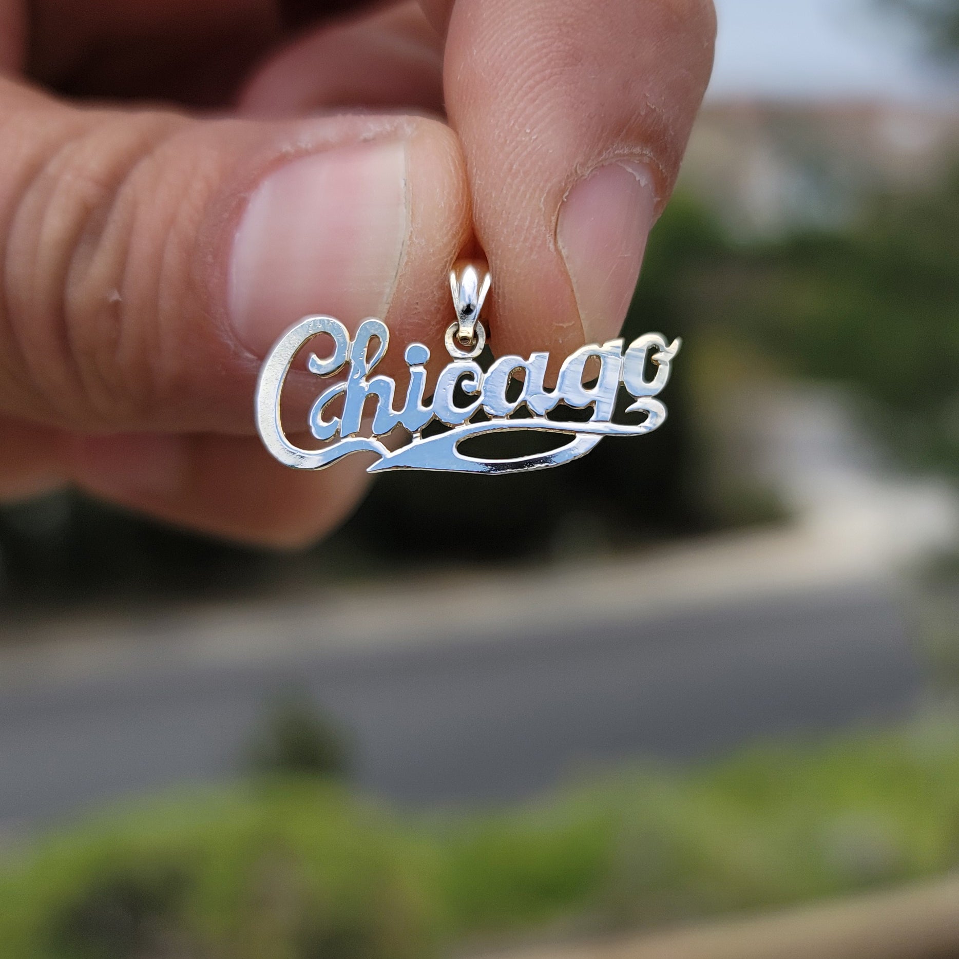 14K or 18K Gold Chicago Pendant