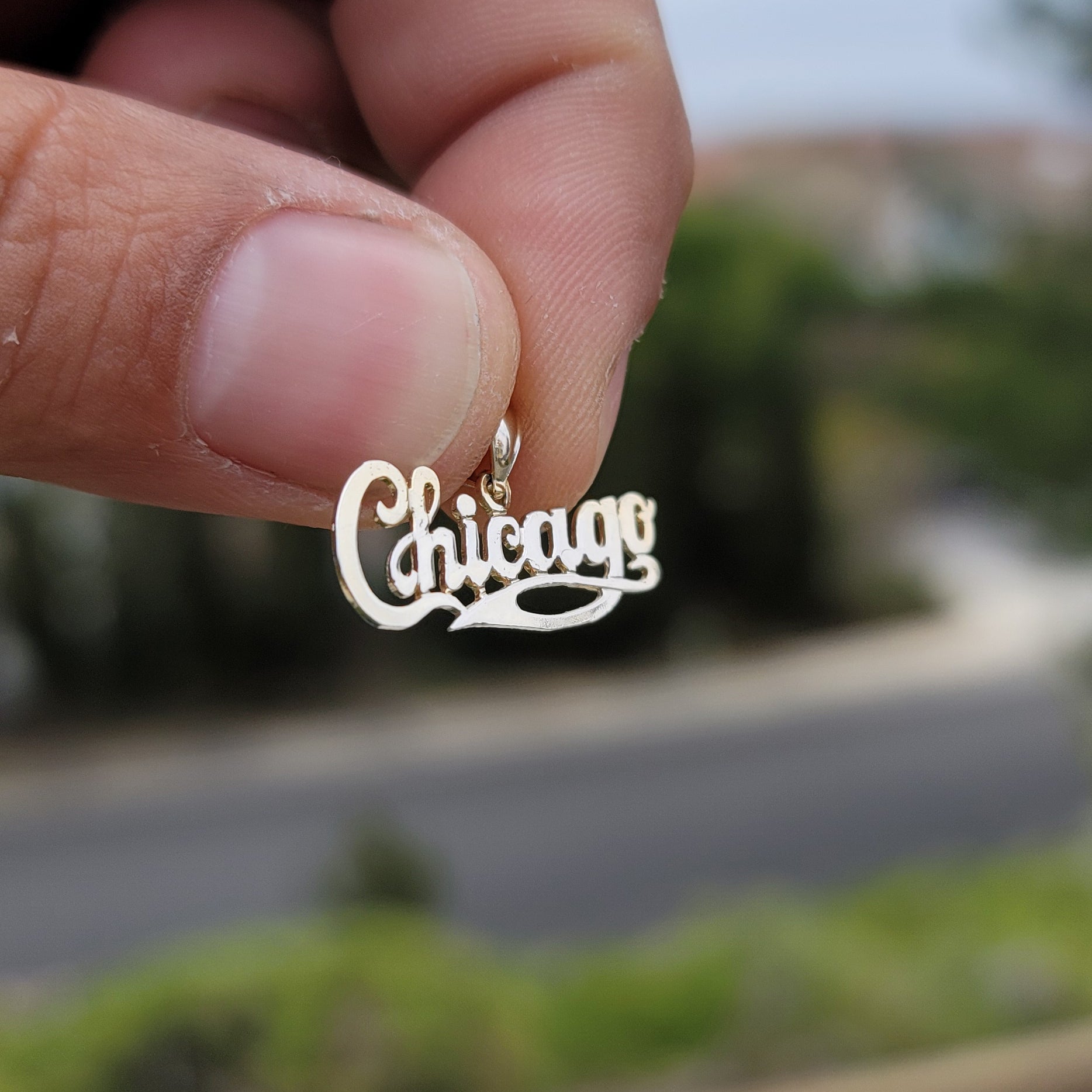 14K or 18K Gold Chicago Pendant