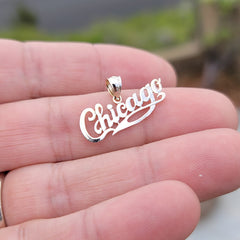 14K or 18K Gold Chicago Pendant