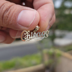 14K or 18K Gold Chicago Pendant