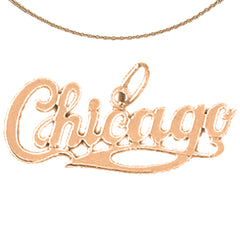 14K oder 18K Gold Chicago Anhänger