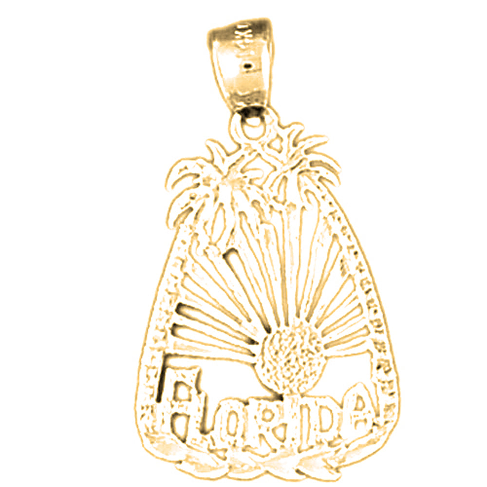 14K or 18K Gold Florida Pendant